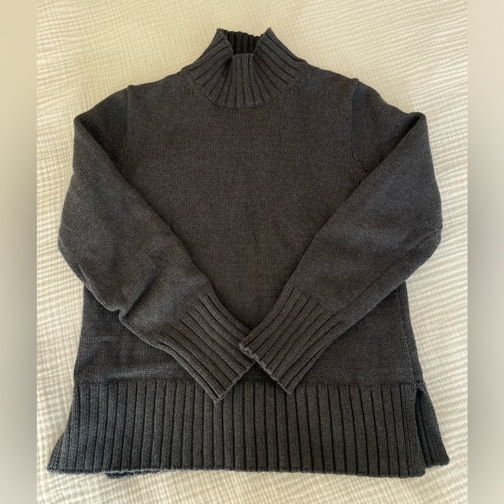 J. Crew 100% Cotton Charcoal Turtleneck Sweater in Size S